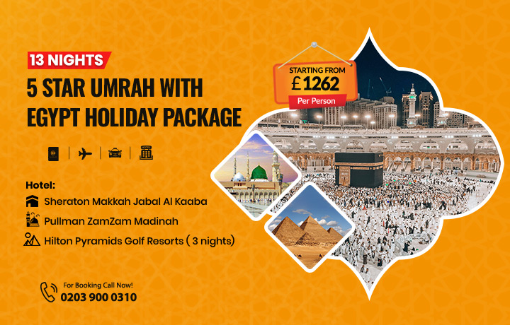 13 Nights 5 Star Umrah with Egypt Holiday Package