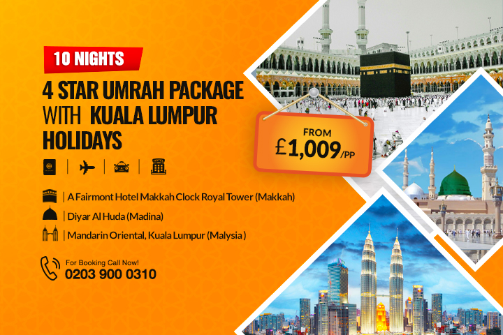10 Nights 4 Star Umrah Package with Kuala Lumpur Holidays