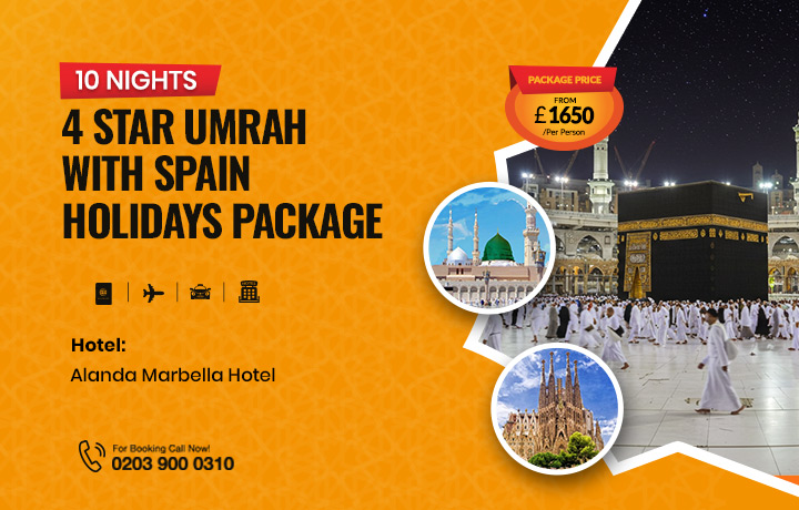 10 Nights 4 Star Umrah with Spain Holidays Package