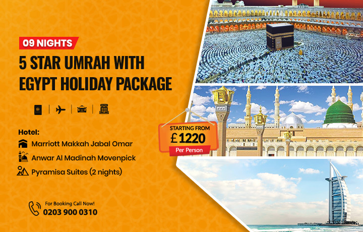 9 Nights 5 Star Umrah with Egypt Holiday Package