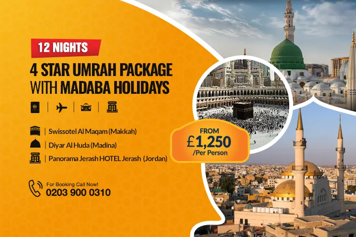 12 Nights 4 Star Umrah Package with Madaba Holidays