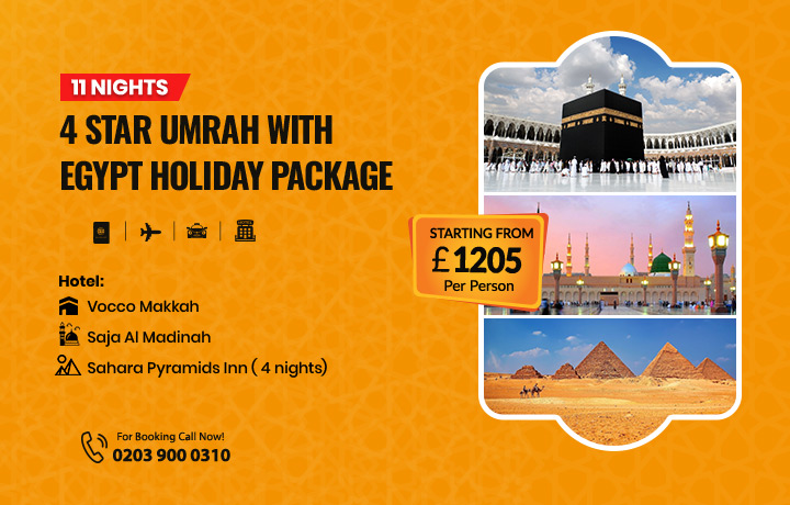 11 Nights 4 Star Umrah with Egypt Holidays Package