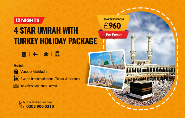 12 Nights 4 Star Umrah with Turkey Holidays Package