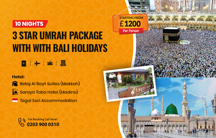 10 Nights 4 Star Umrah Package with Bali Holidays