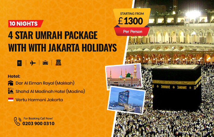 10 Nights 4 Star Umrah Package with Jakarta Holidays