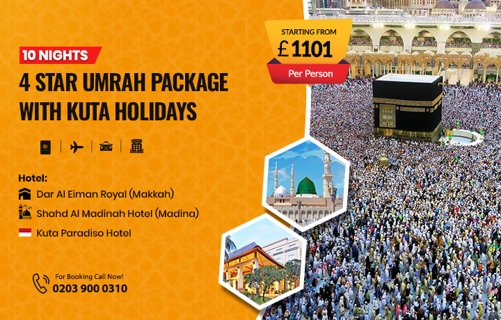 10 Nights 4 Star Umrah Package with Kuta Holidays