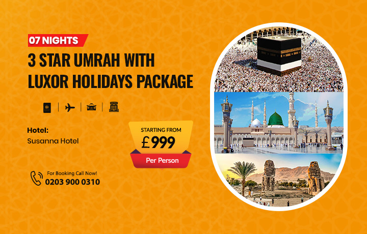 7 Nights 3 Star Umrah with Luxor Holidays Package