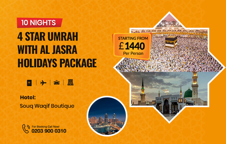 10 Nights 4 Star Umrah Package with Al Jasra Holidays