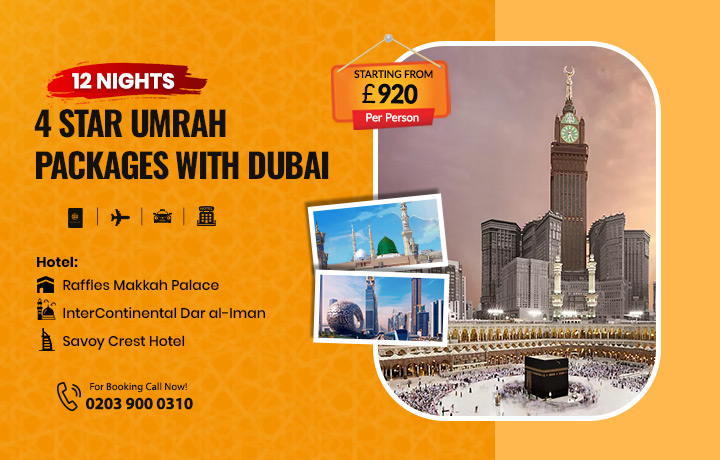 12 Nights 4 star Umrah packages with Dubai Holidays