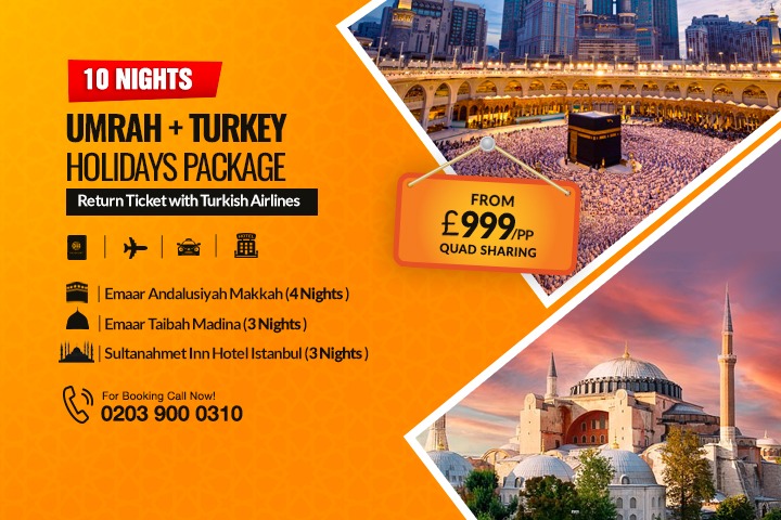 All inclusive 10 Nights Umrah with Turkey Package
