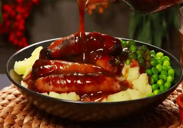 Halal Bangers and Mash